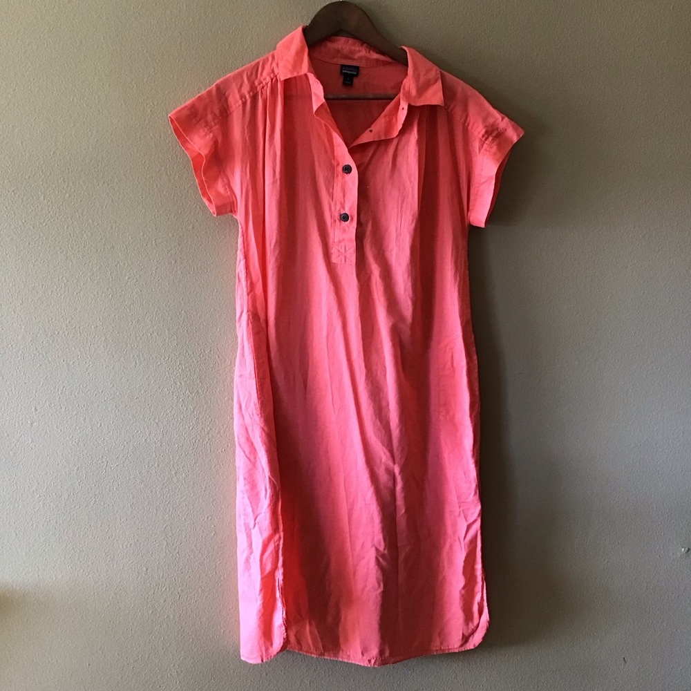 FINAL SALE Patagonia Cotton Hemp Linen Orange Dress (S)